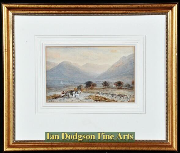 Evening Glow, Men with horse and cart by Edward Tucker snr