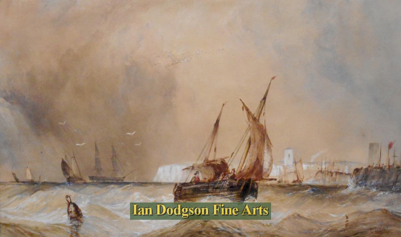 Edward Tucker snr - Shipping Off Dover Watercolour (c1860)