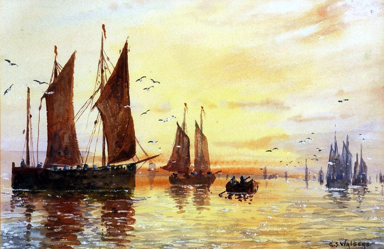 End of the day, Evening Sun. by George Stanfield Walters RSA, RA.RSW.