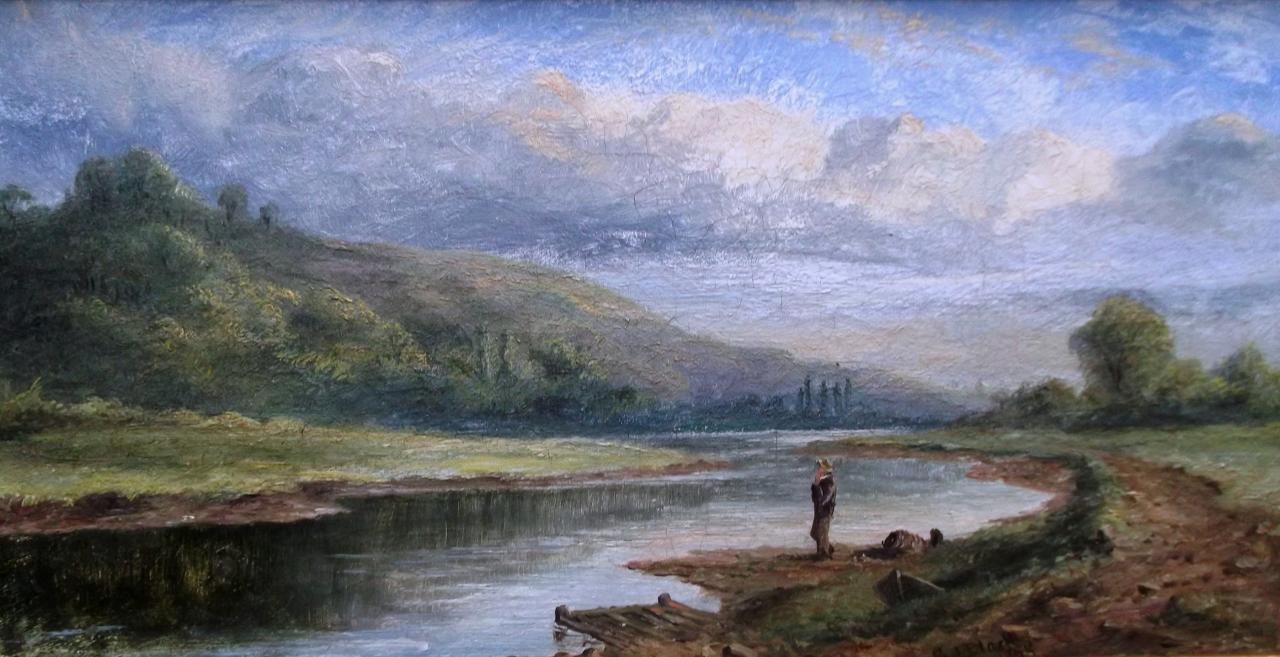 On the river bank by Arthur John Black RA.  RIO.