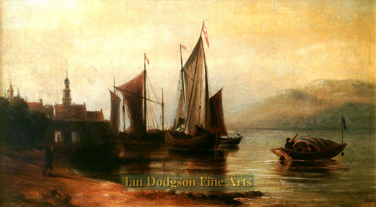Continental shore scene by Clarkson Stanfield RA