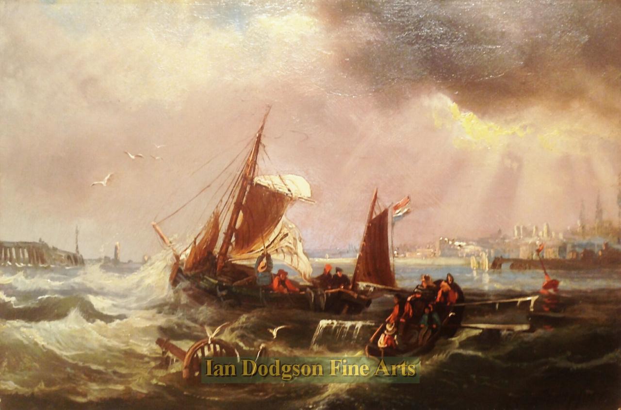Ships in a swell by Franz Hoepfner 