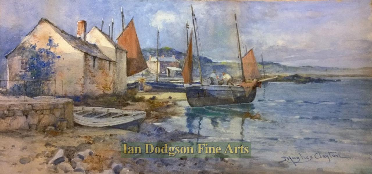 Anglesey, Local Fishing Harbour, by Joseph Hughes Clayton 