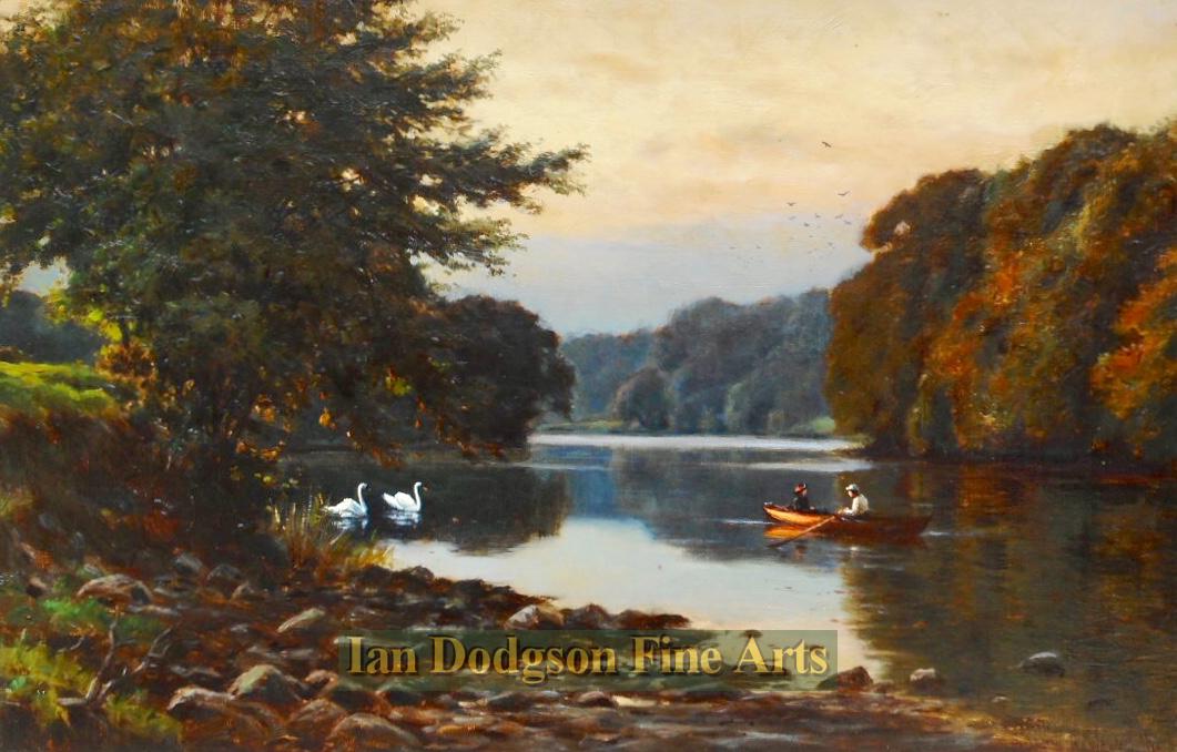 Tranquility, On the River Lune. by Reginald Aspinwall ARCA, RA.