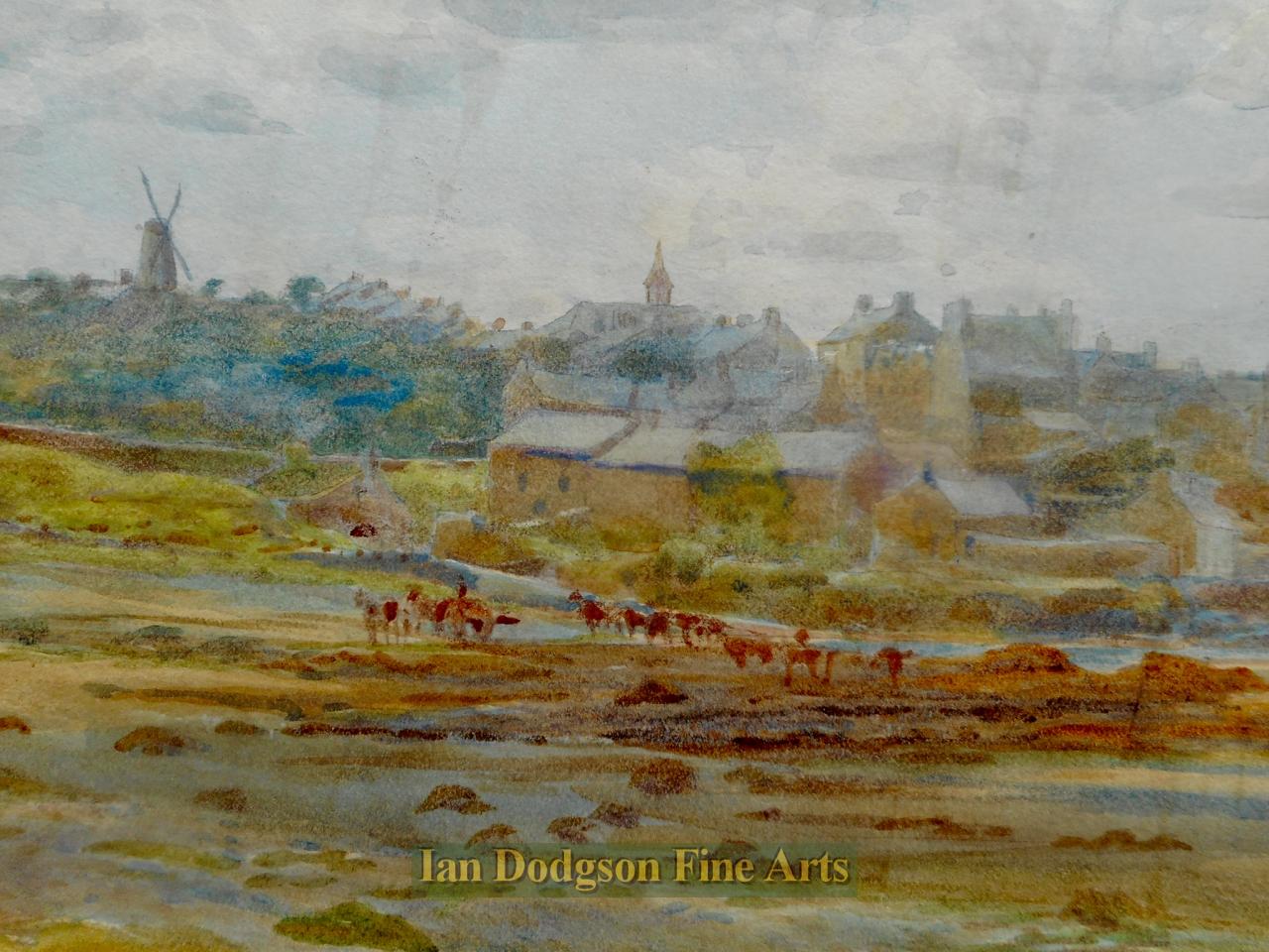 Cemaes village from the shore by Cyril Ward RCA (Detail)