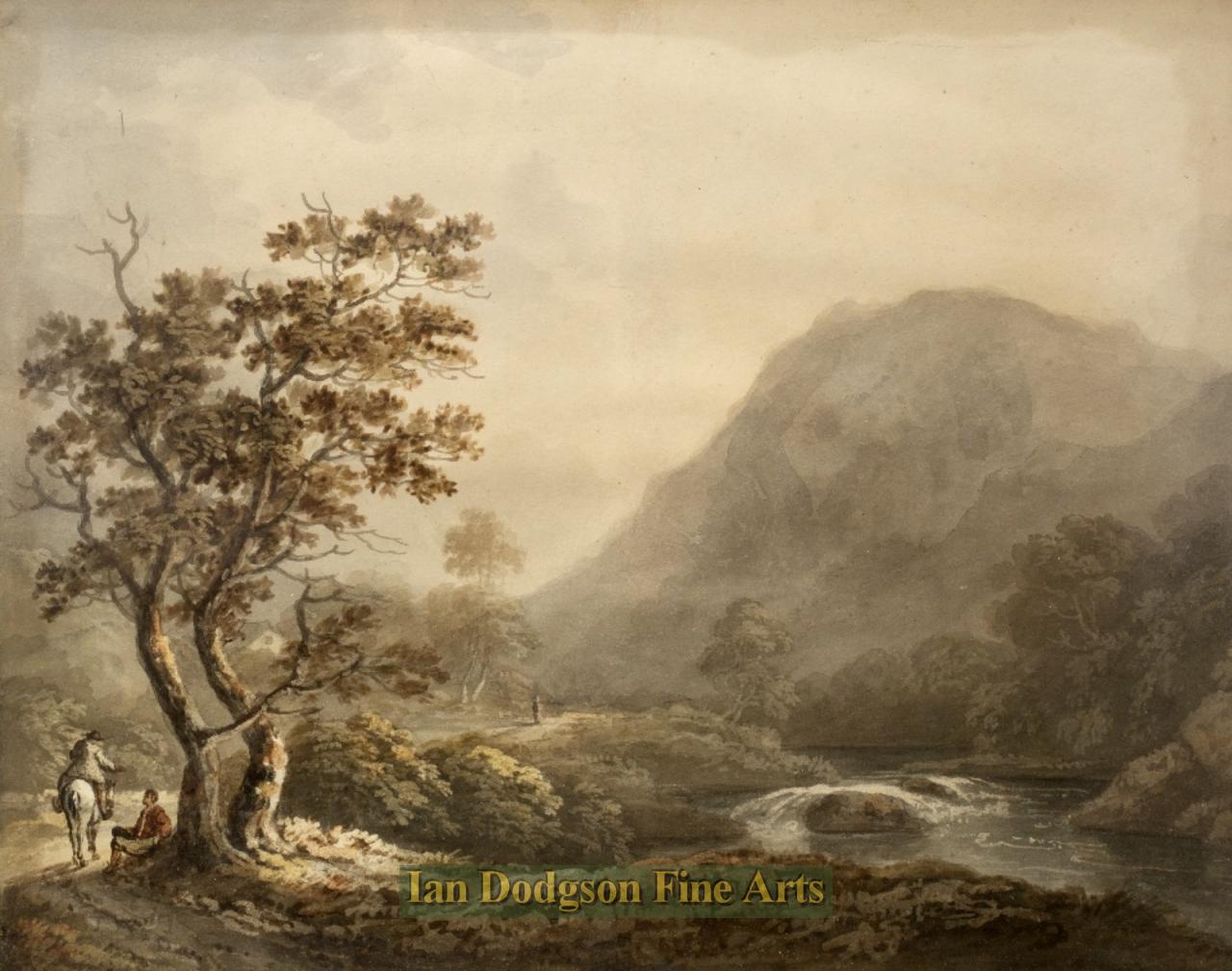 Road along the river, North Wales by Early British School 