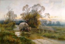 Crossing Trescott Ford by Ernest William Haslehust