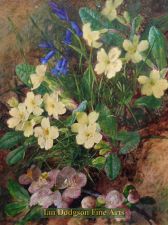 Primroses, Bluebells and Blossom by Charles Henry Slater