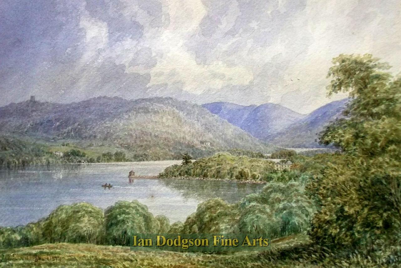 William Taylor Longmire - Windermere from Storrs Hall Watercolour (1874)