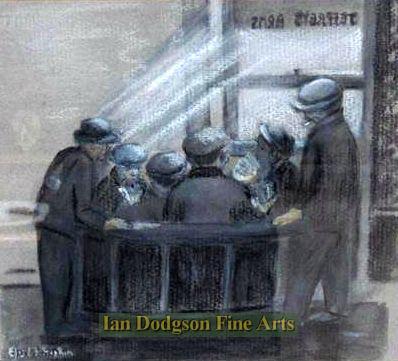 Elizabeth Hopkins - The Card Players Pastel (c1990)