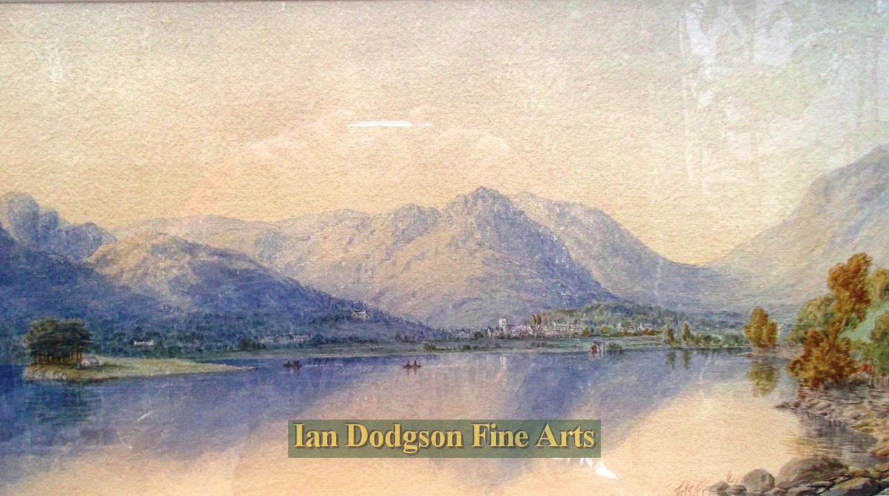 William Taylor Longmire - Sunset Grasmere Watercolour (1880)