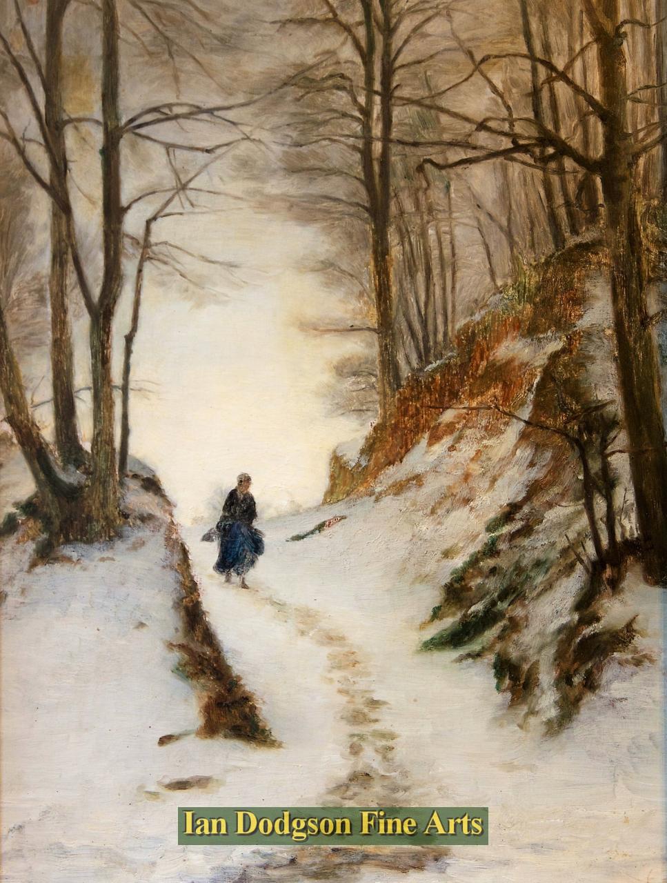 Joseph Farquhason - Home is soon Oil on panel (c1900)