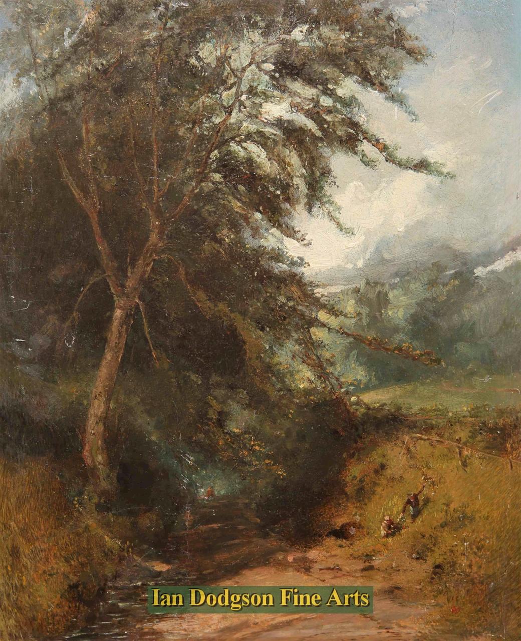 Harry Goodwin - Blackberry Picking Oil on panel (c1890)