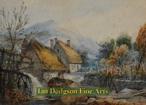 William Took. - Watermill Snowdonia Watercolour with bodycolour (c1885)