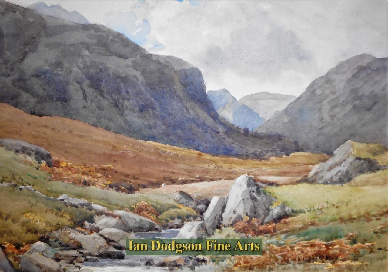 Walter Eastwood - Mountain Stream, Capel Curig, N W. Watercolour (c1920)