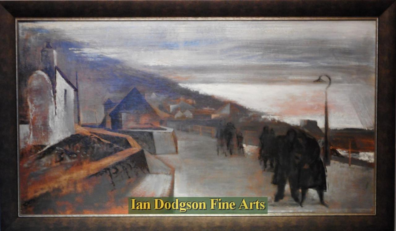 John Gareth Keates - Promenade Oil on board (c1970)