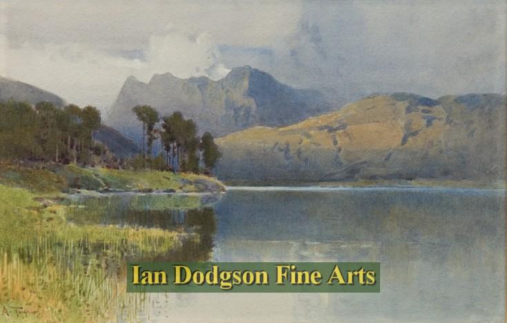 Arthur Tucker - Langdales from Blea Tarn Watercolour (c1910)