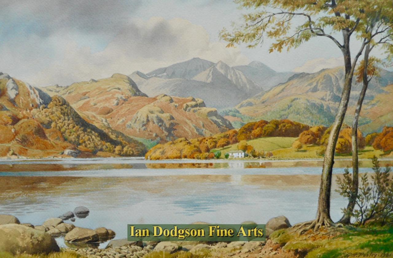 Geoffrey H Pooley - Helvellyn from Sharrow Bay, Ullswater Watercolour (1981)