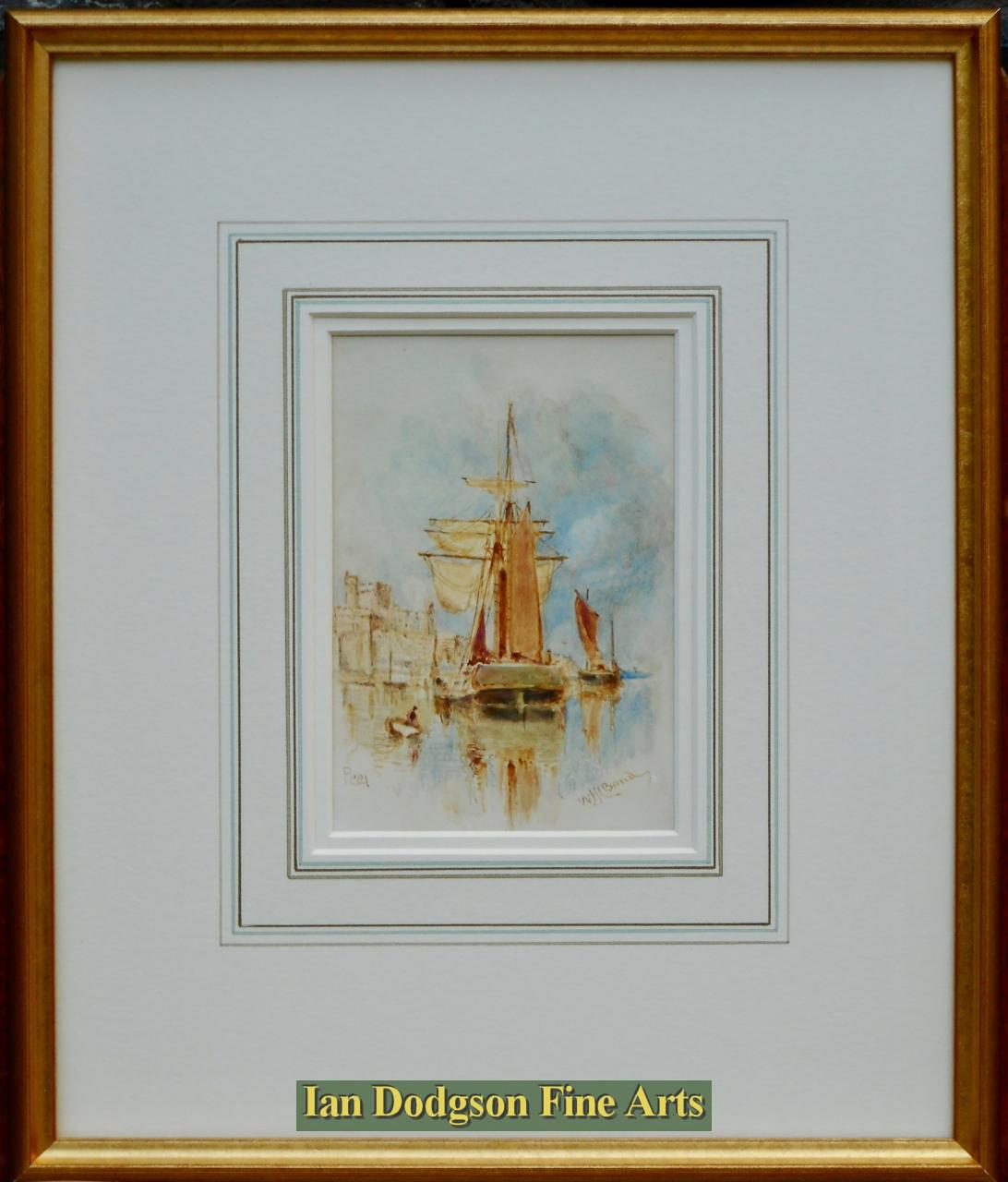 William Joseph Julius Caesar Bond - Peel, Isle of Man Watercolour (c1880)