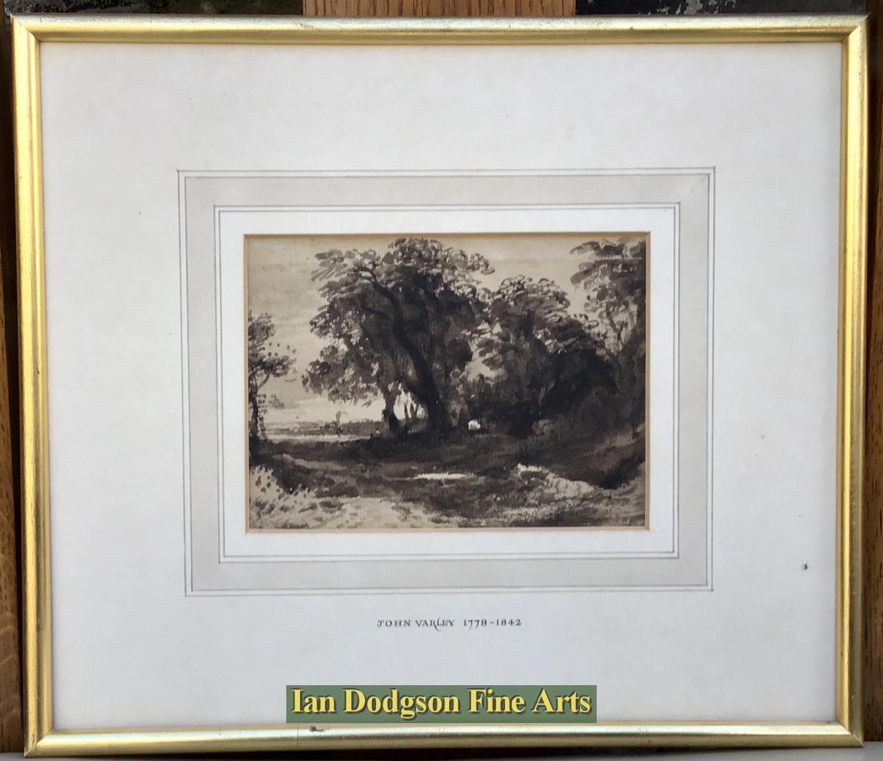 Woodland Scene with a Distant Town by John Varley