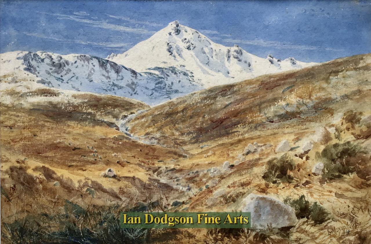 H Moxon Cook - The Track To Snowdon Watercolour (c1890)