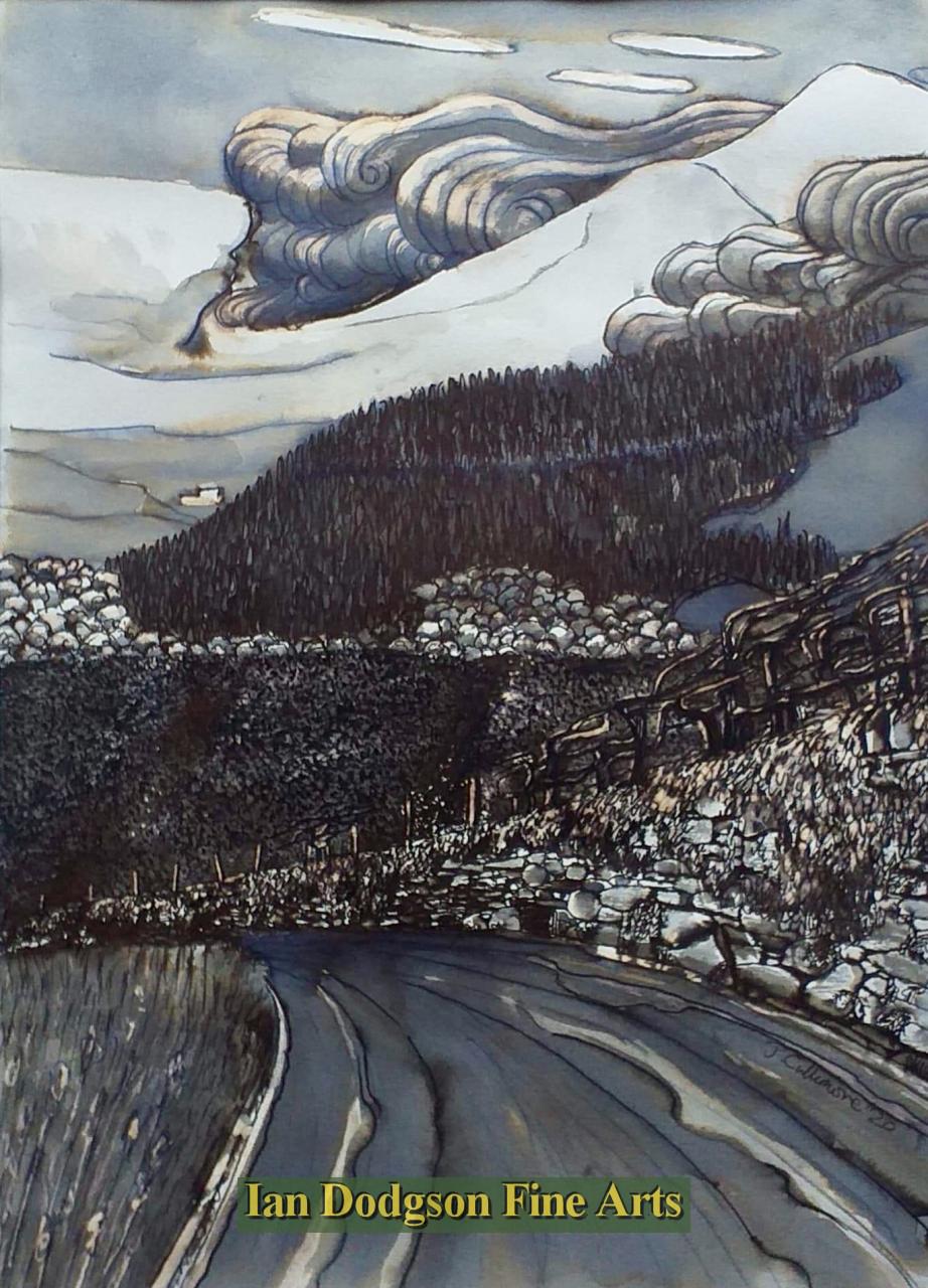 Jeremy Cullimore - Road from Mynydd Llandygai Ink on paper (2020)