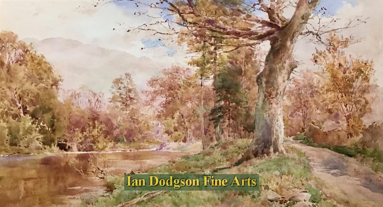 Cuthbert Rigby - Autumnal Landscape Watercolour (c1910)