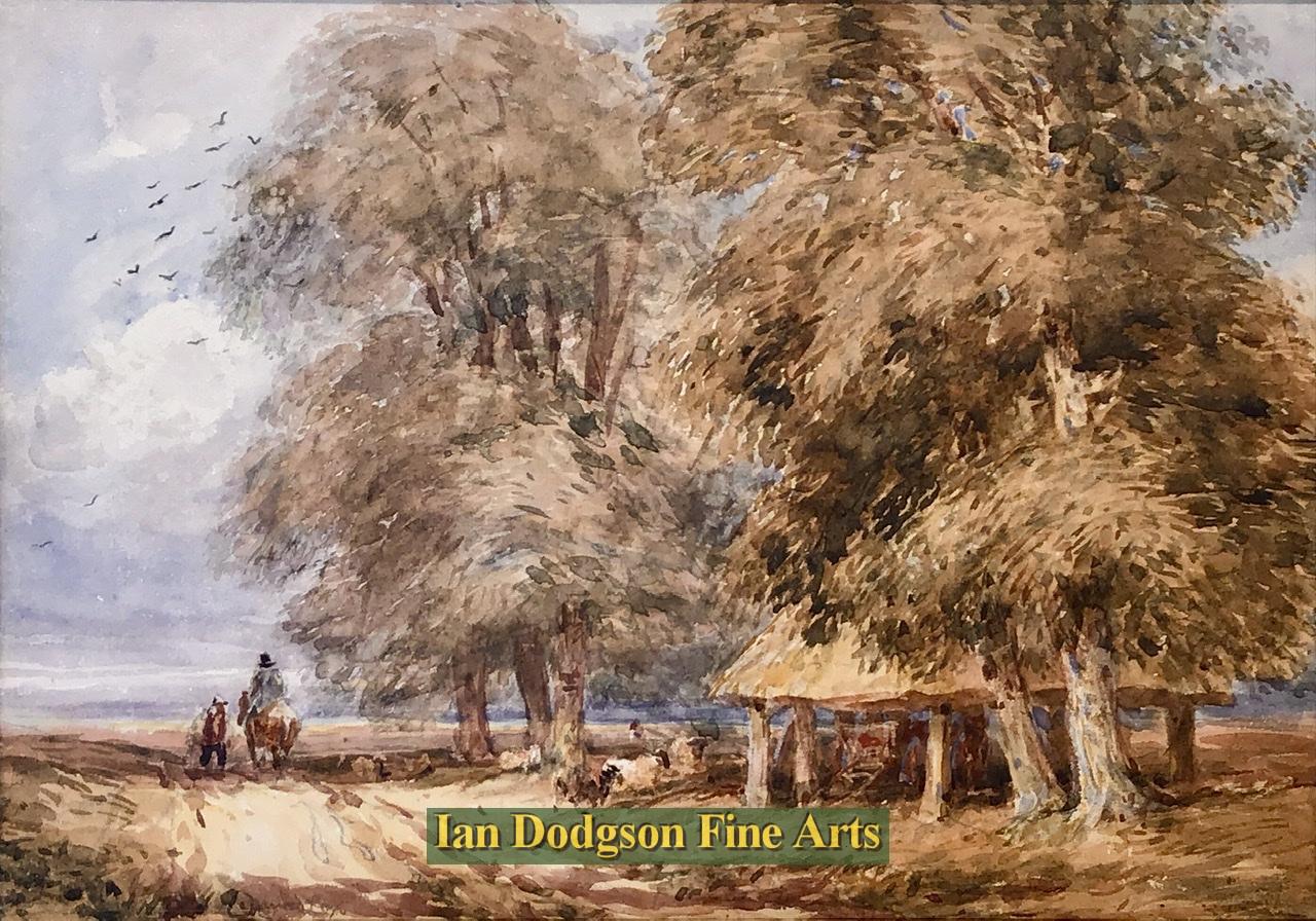 David Cox Snr - Autumn landscape Watercolour (c1830)