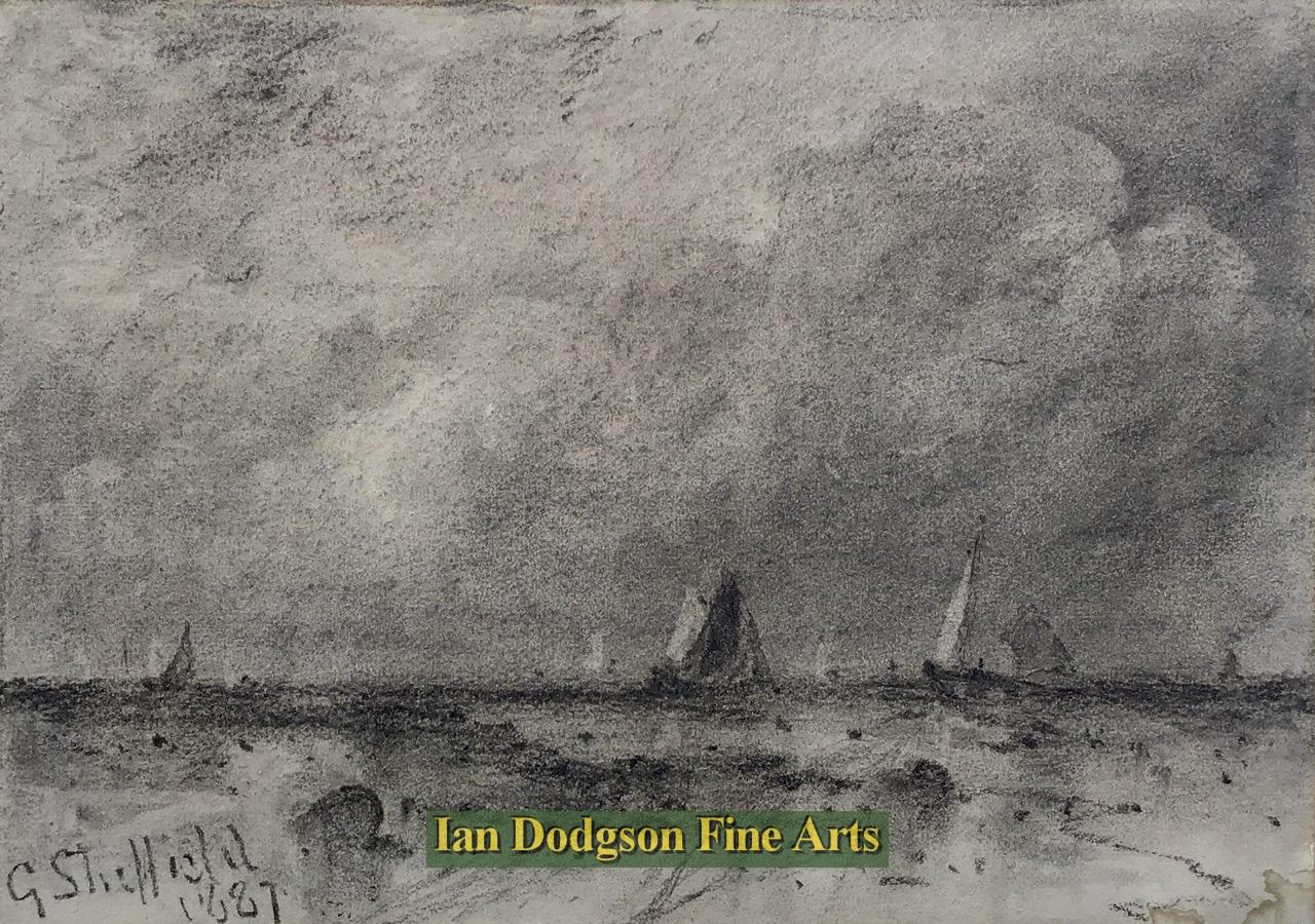 George Sheffield - The Approaching  Storm Charcoal on paper (1887)