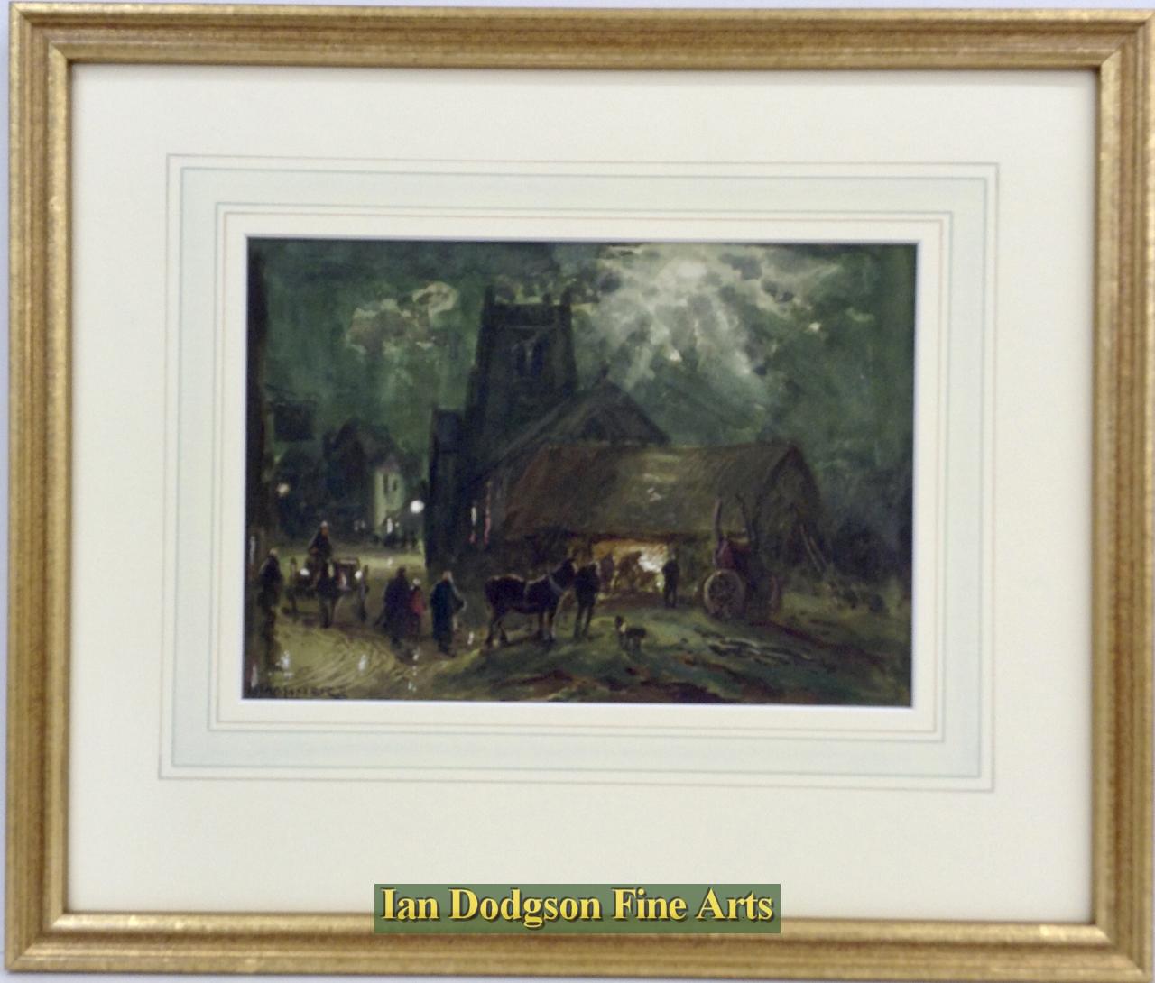 William Manners - At the Blacksmiths Forge Watercolour with bodycolour (c1910)