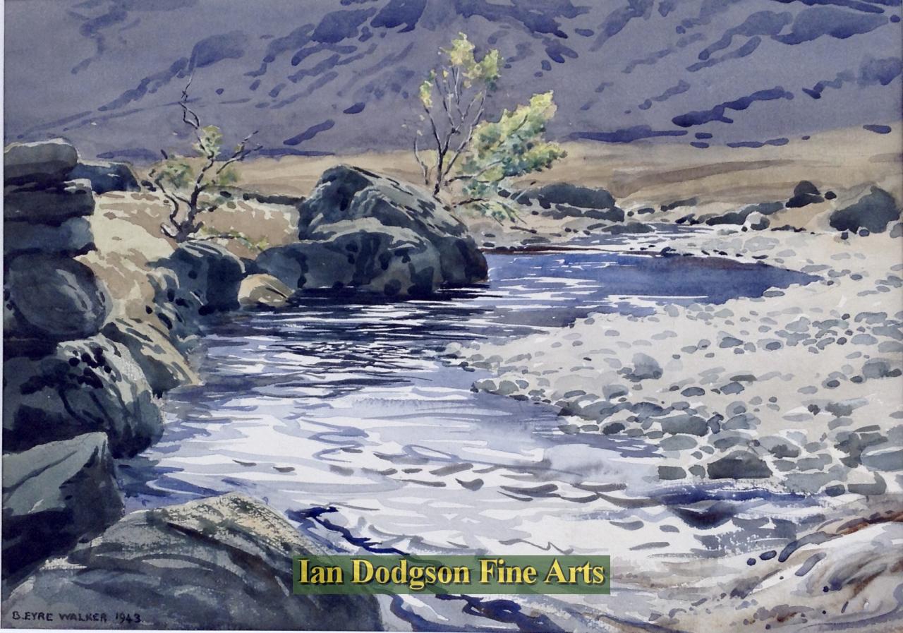 Bernard Eyre Walker - The Duddon near Birks bridge Watercolour (1943)