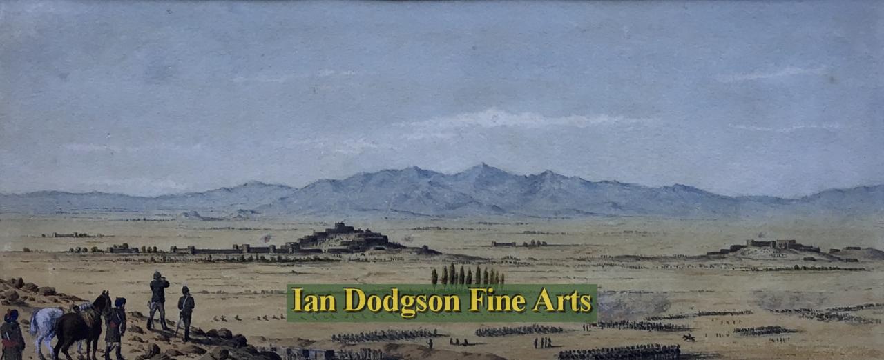Lt, John Frederick Irwin - Action at Arzu, Afghanistan Watercolour and Ink (1880)