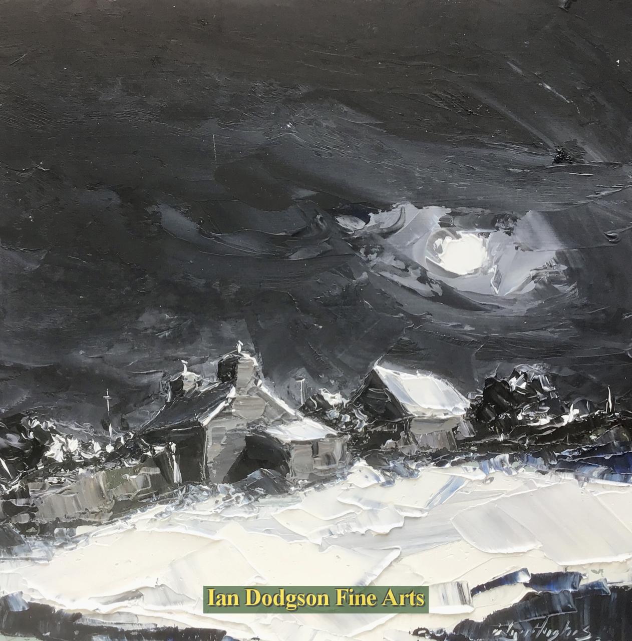 Wyn Hughes - Fron, Rhosgadfan, Snow Scene Oil on board (2023)