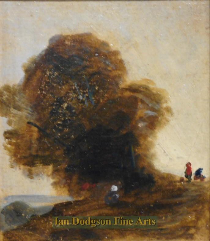Figures by a Tree by David Cox Snr O.W.S.
