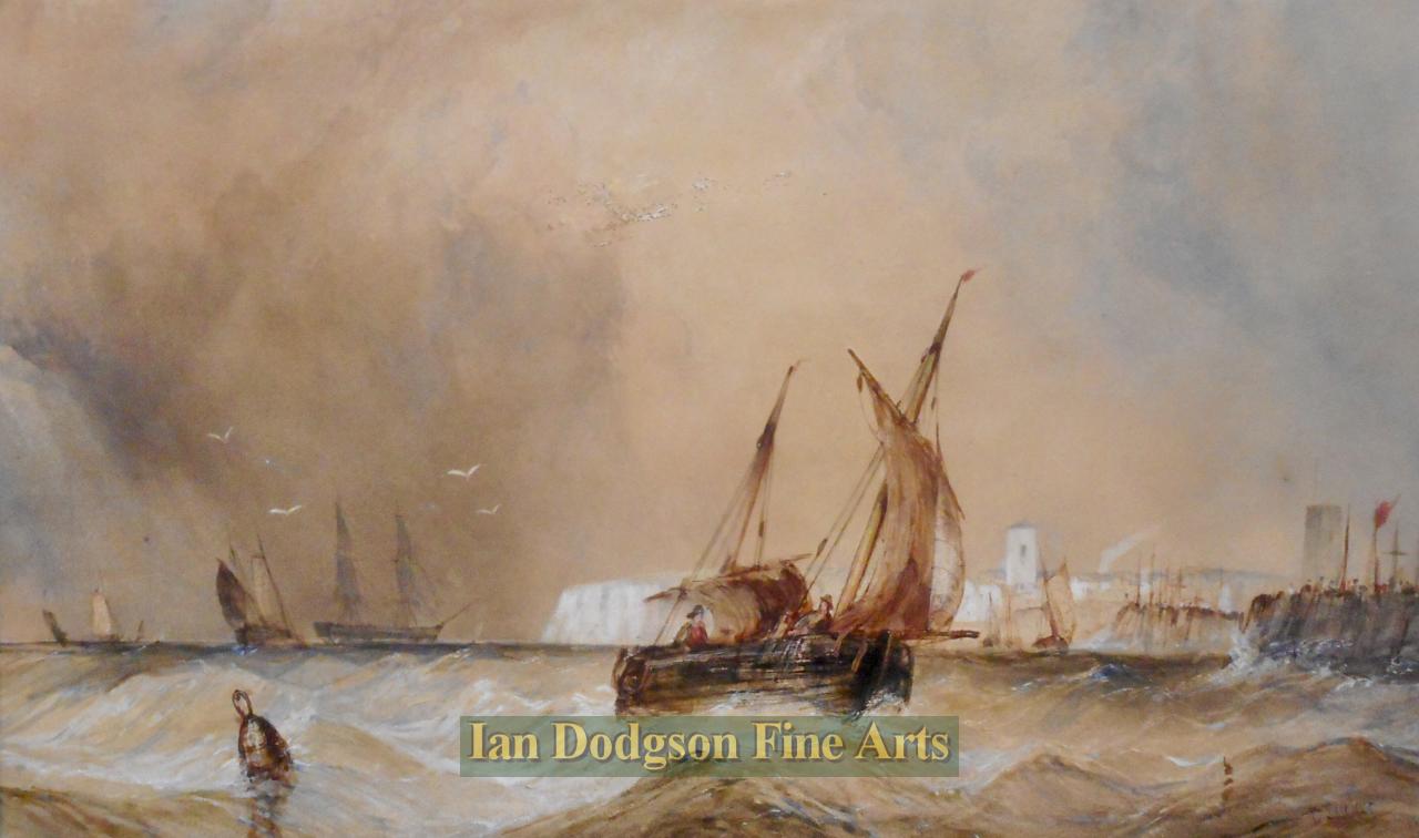 Shipping Off Dover by Edward Tucker snr  (Watercolour)