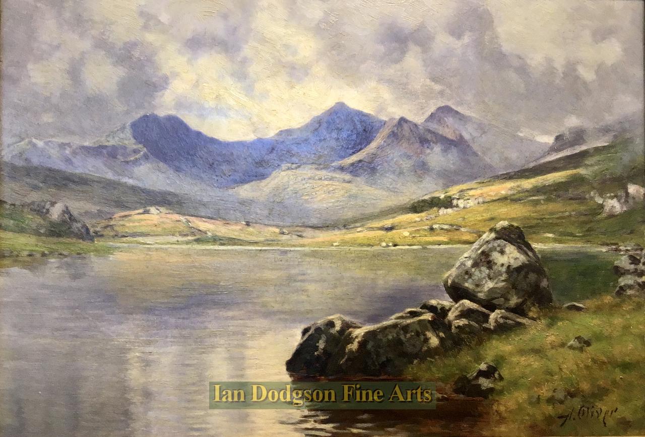 A glimpse of Snowdon  Horseshoe by Alfred Oliver RA.