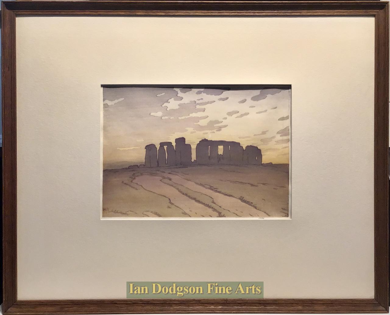 Stonehenge by Allen W Seaby RA (Framed size 55 x 67 cm)