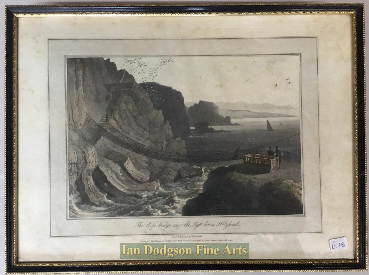 Rope Bridge to Lighthouse, Holyhead by William Daniell RA