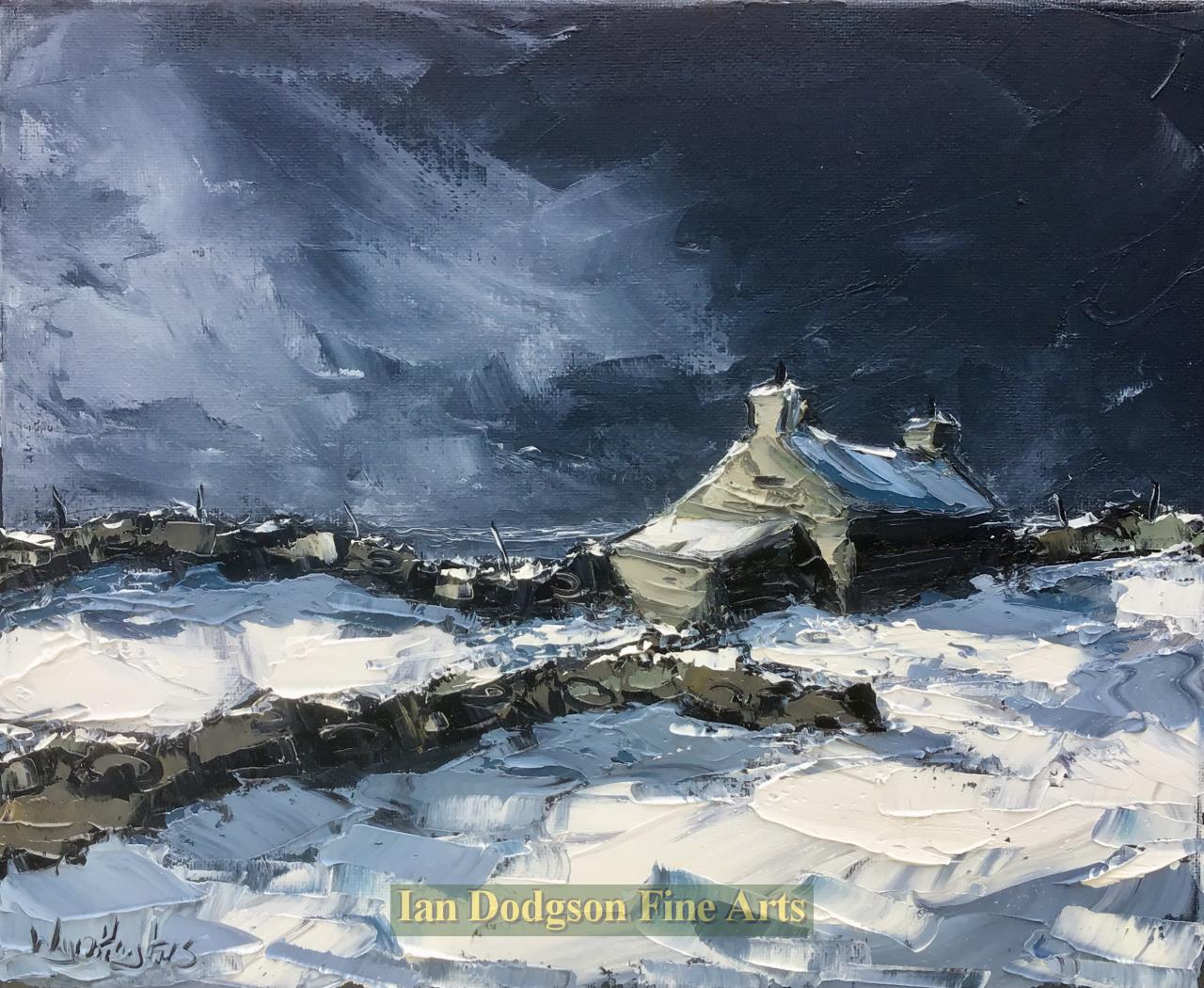 Moelfre, Snow Scene by Wyn Hughes 