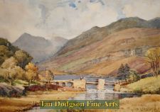 The Old Bridge, Capel Curig Lake, N W. by Walter Eastwood